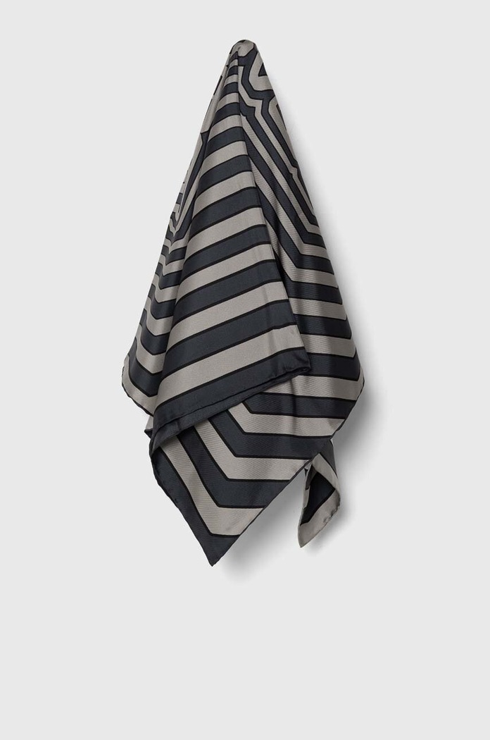 Hedvábný šátek Lanvin látka šedá 6L9090.SR554