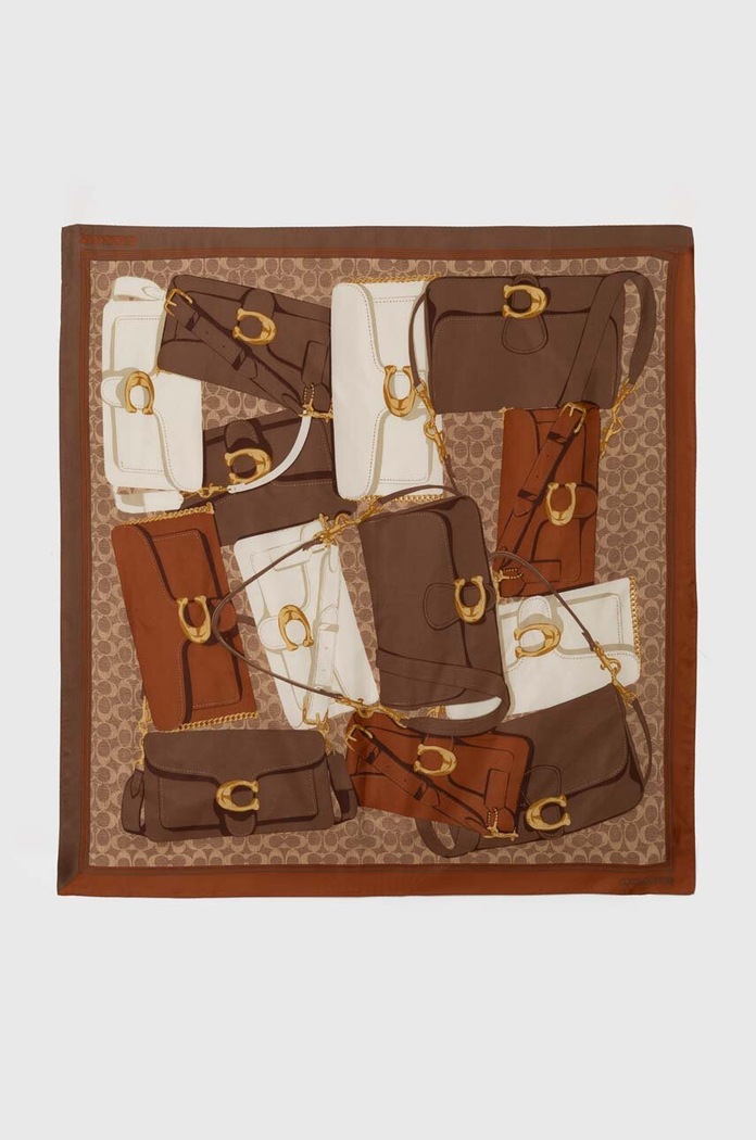 Doplňky Hedvábný šátek Coach 29CM039 hnědá