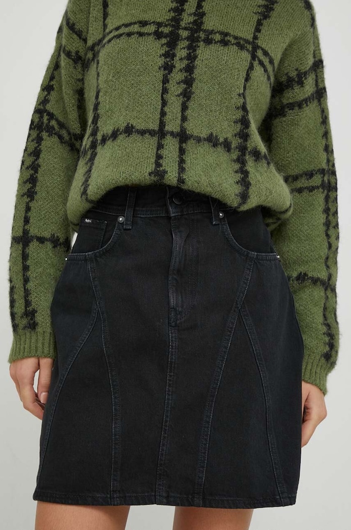 Pepe Jeans spódnica jeansowa LILLY DECO bawełna czarny PL901074