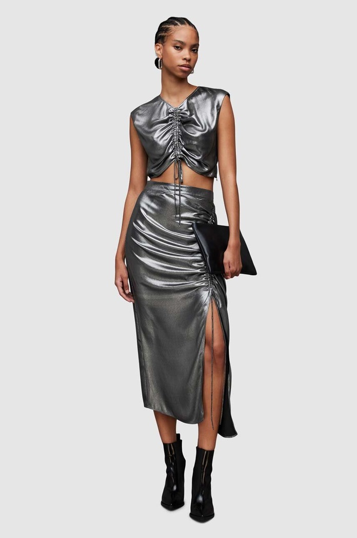 Sukně AllSaints Carla WS058Z šedá