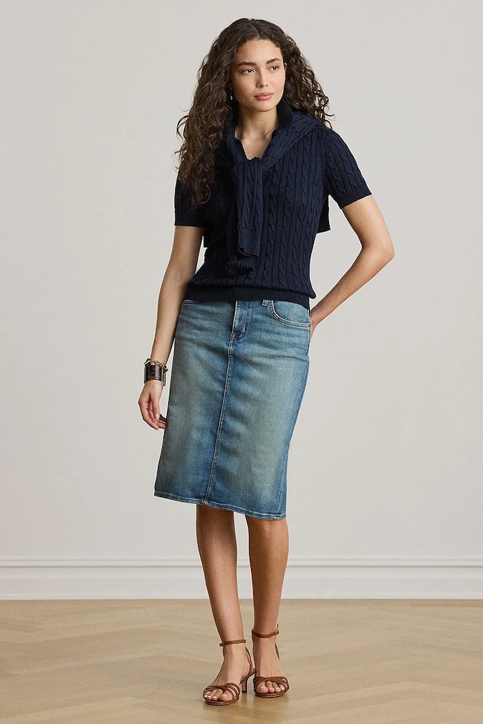 Oblečení Džínová sukně Lauren Ralph Lauren 200817846 modrá