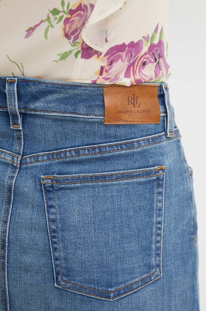 Rifľová sukňa Lauren Ralph Lauren 200817846 modrá