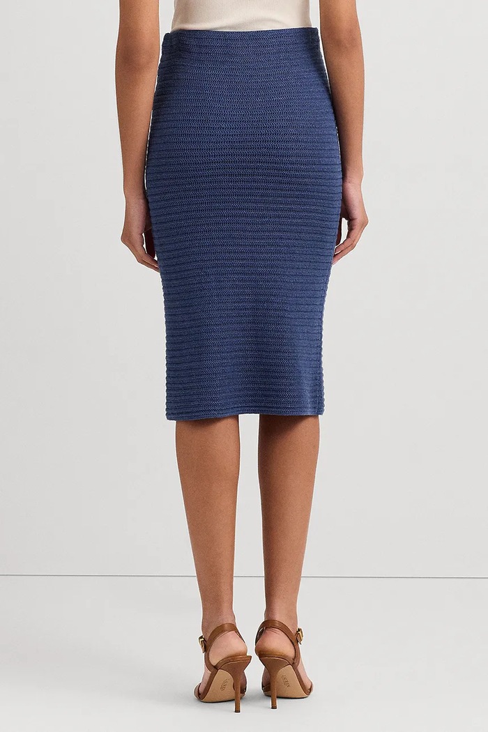 Lanena suknja Lauren Ralph Lauren 200932981 plava SS24