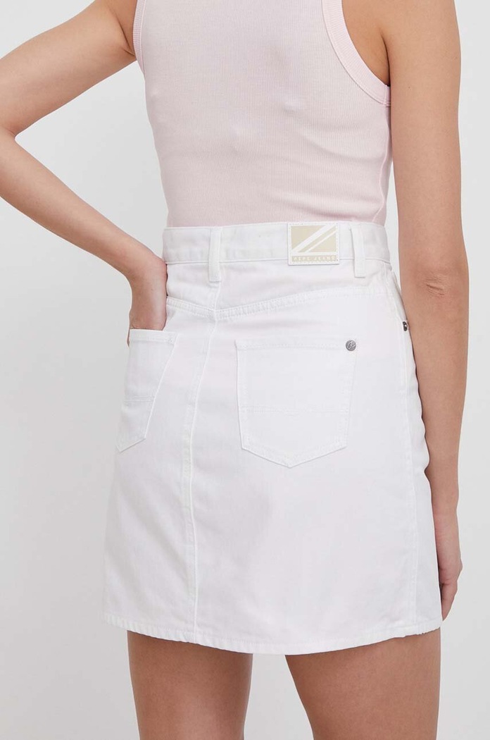 Ρούχα Τζιν φούστα Pepe Jeans MINI SKIRT HW COATED PL901118 μπεζ