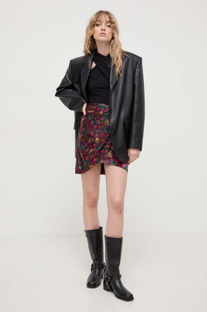 The Kooples fusta de matase FJUP28011K multicolor SS24