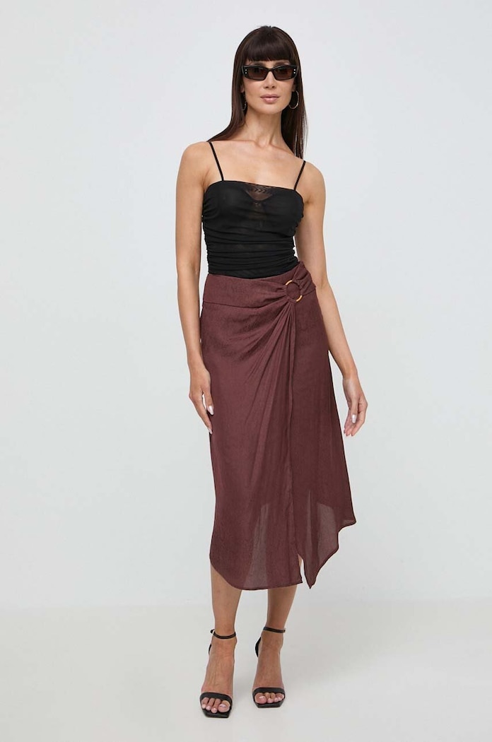 Sukně Twinset 241LM2EDD hnědá SS24