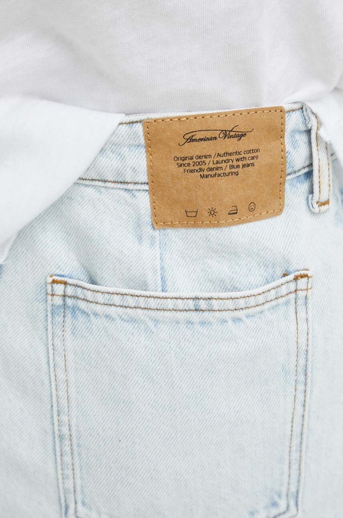 American Vintage fustă din denim albastru JOY13EE24