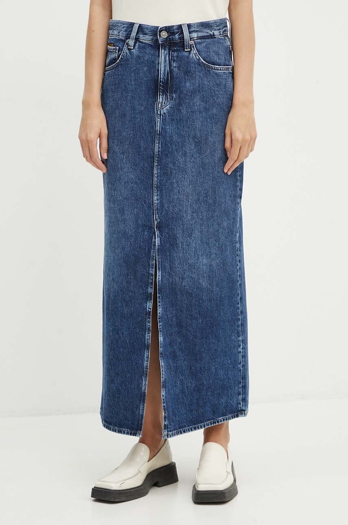 G-Star fustă din denim uni albastru D24385.D536