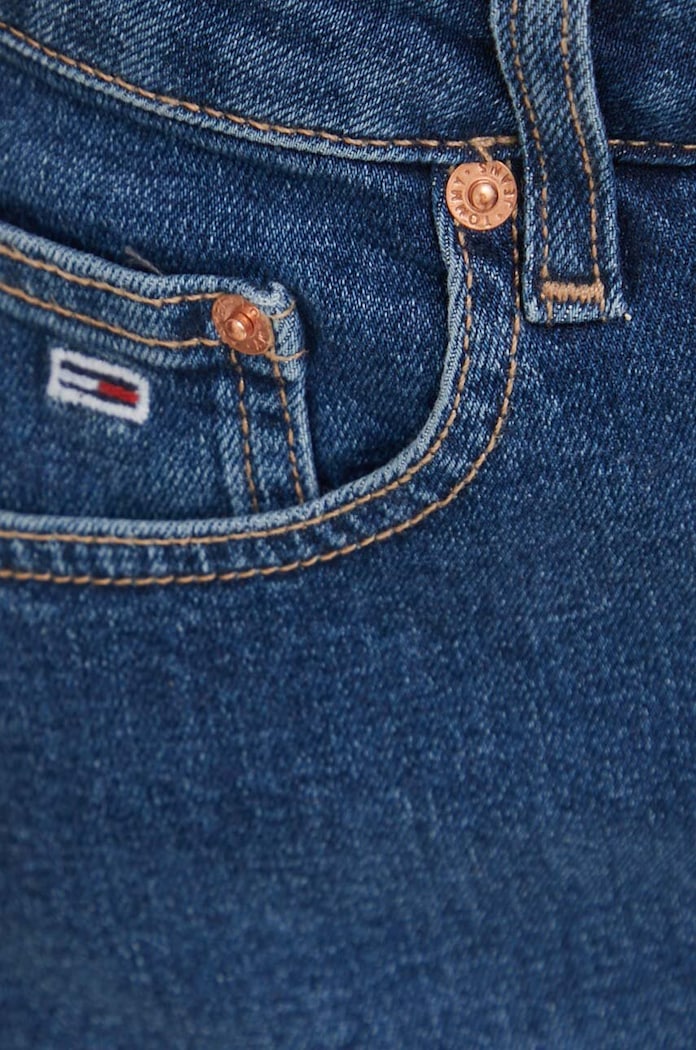 Fustă din denim Tommy Jeans DW0DW17970 bleumarin
