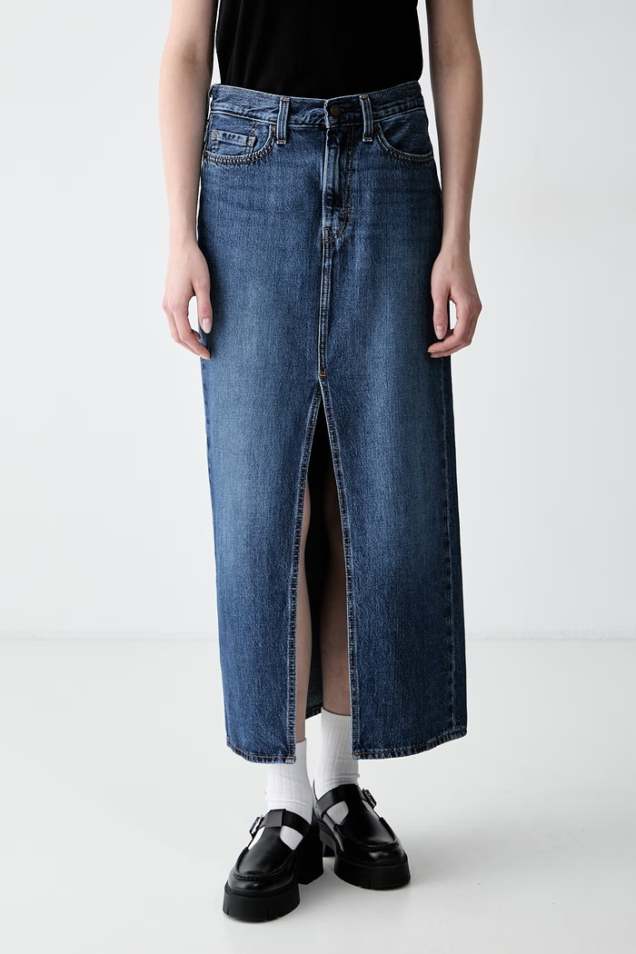 Levi's krilo z razporkom denim ANKLE COLUMN modra A7512