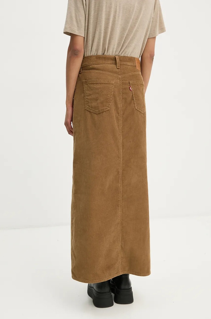 Odzież Levi's spódnica z rozcięciem jeansowa ANKLE COLUMN A7512 brązowy