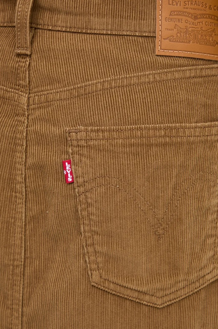 Levi's spódnica z rozcięciem jeansowa ANKLE COLUMN brązowy A7512