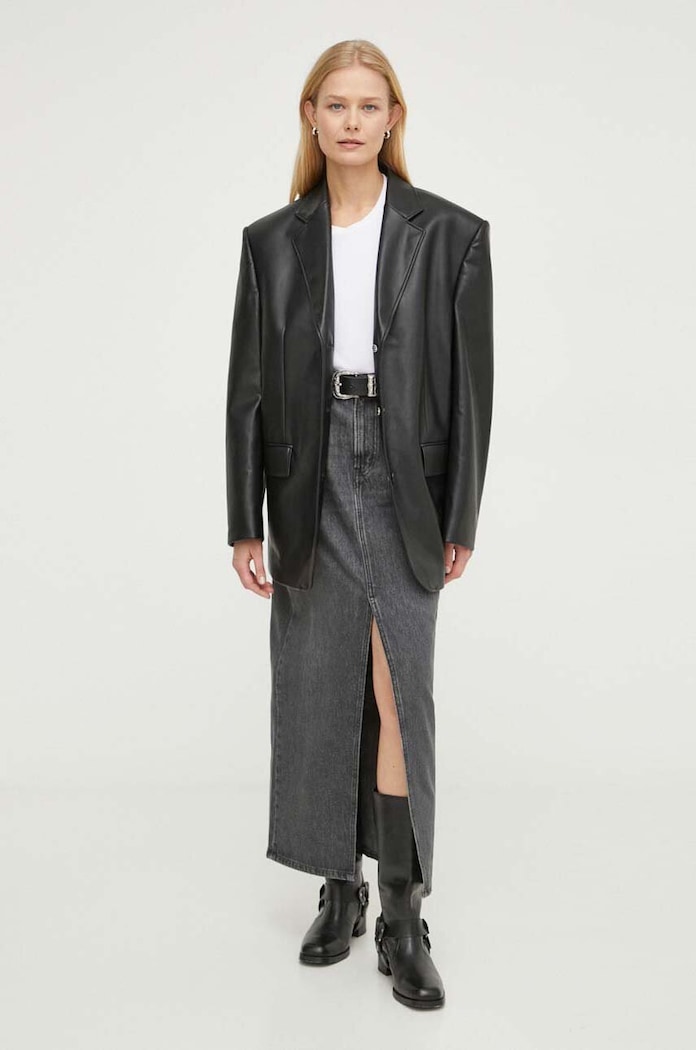 Levi's φούστα με σκίσιμο ντένιμ ANKLE COLUMN A7512 γκρί SS25
