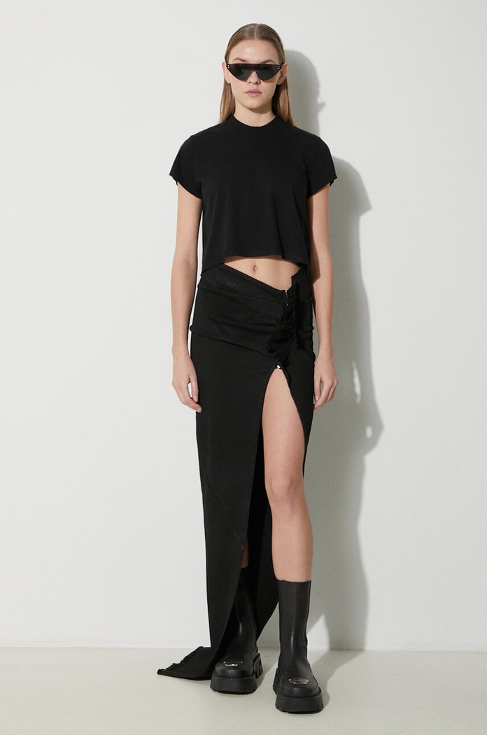 Rifľová sukňa Rick Owens Denim Skirt Edfu Skirt Long DS01D1348.SBB.09 čierna SS24