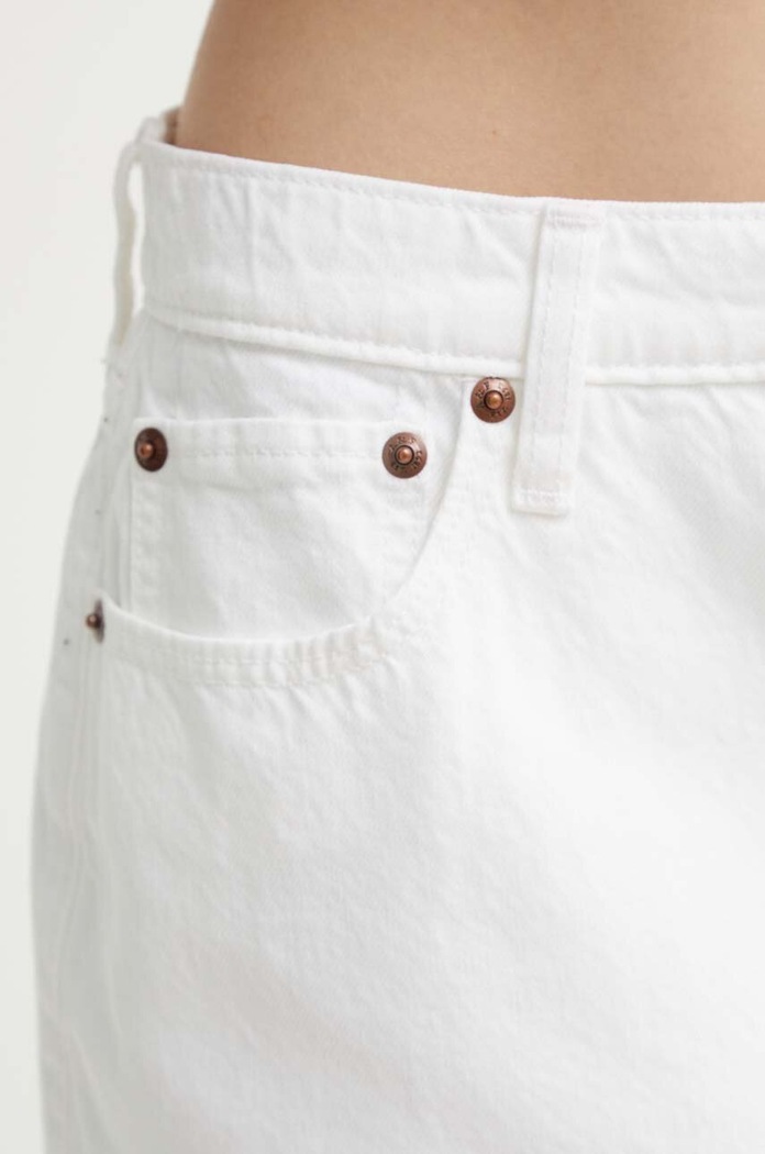Rifľová sukňa Abercrombie & Fitch biela KI143.4091.100
