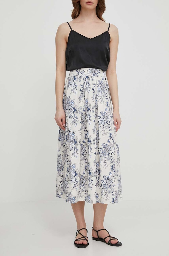 Artigli fusta din bumbac cu modele bej AS38474.MANDORLA/BLU