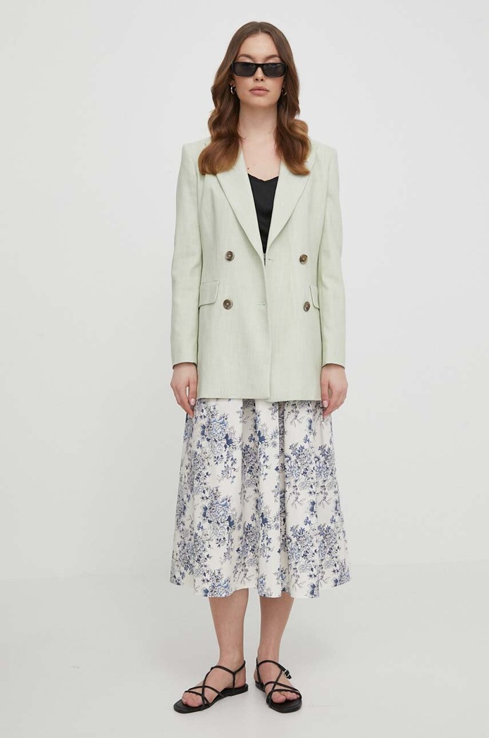 Artigli fusta din bumbac AS38474.MANDORLA/BLU bej SS24