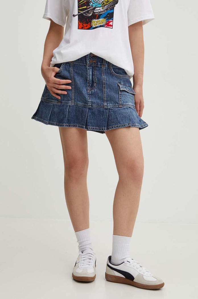 Hollister Co. spódnica jeansowa bawełna niebieski KI343.4149.278