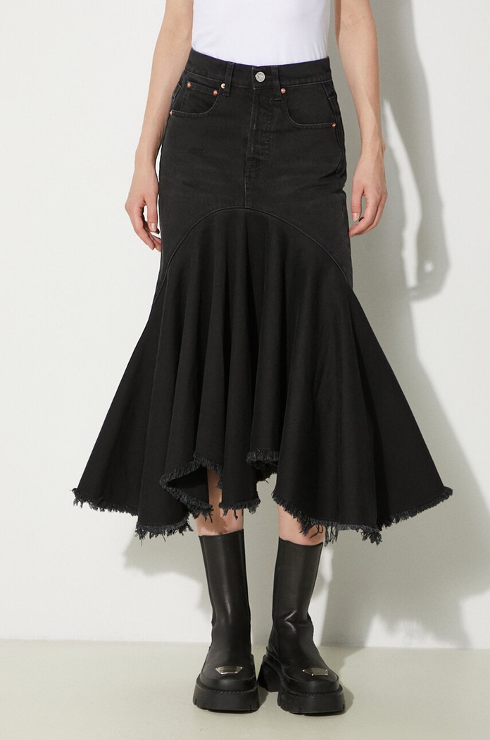 VETEMENTS denim skirt Denim Midi Skirt A-line black WE64SK700B