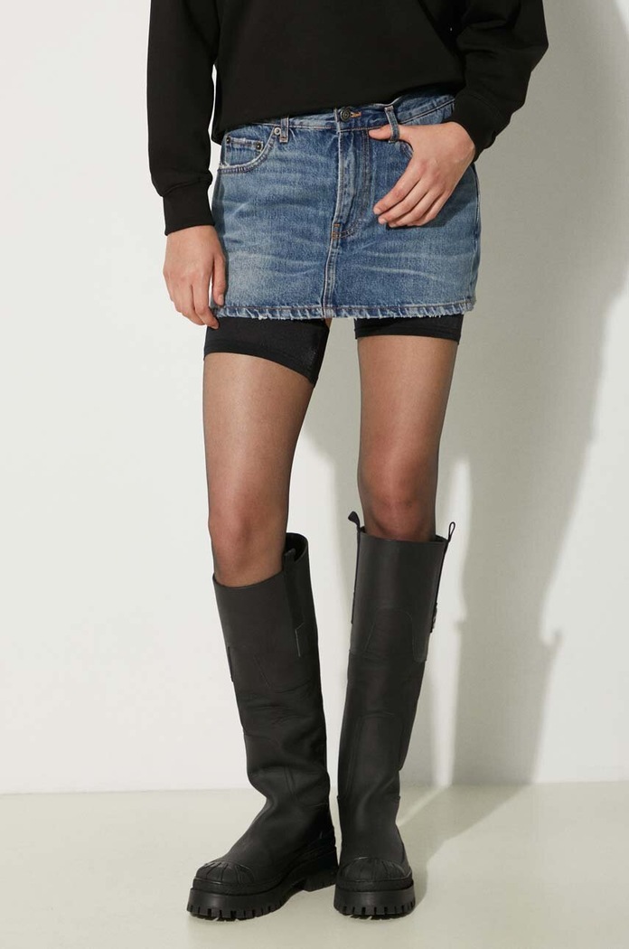 Džínová sukně Fiorucci Mid Blue Denim Mini Skirt mini modrá W01FPDSK077DN01DN02