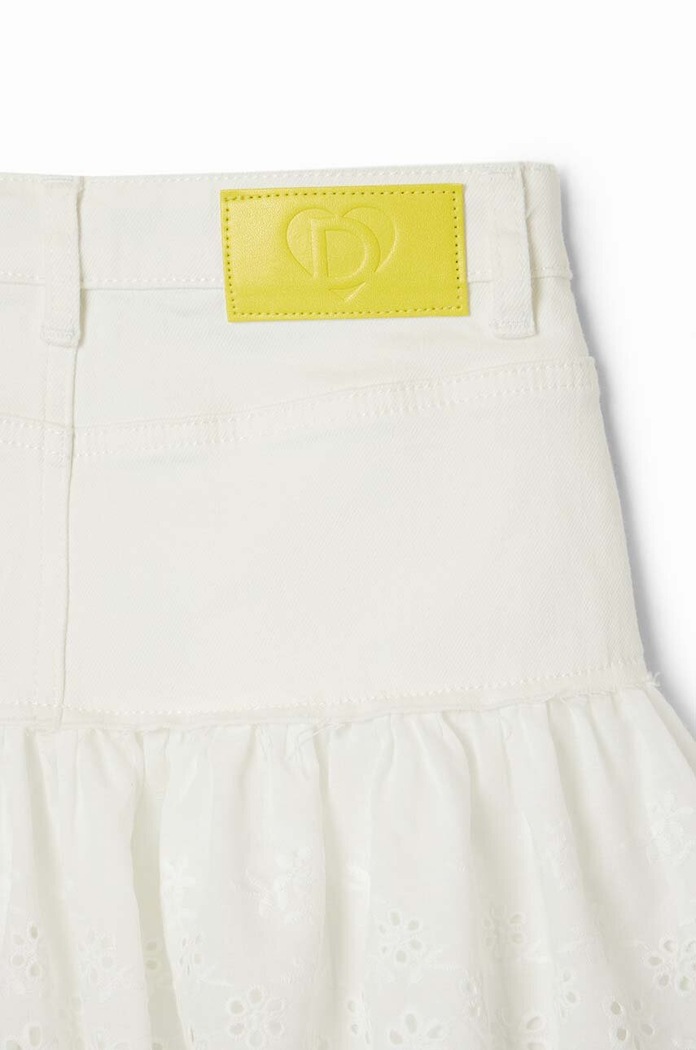 Dievčenská rifľová sukňa Desigual biela 24SGFD01