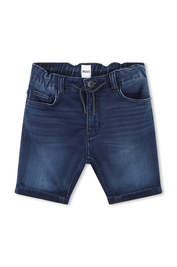 BOSS szorty jeansowe dziecięce casual niebieski J50778.114.150