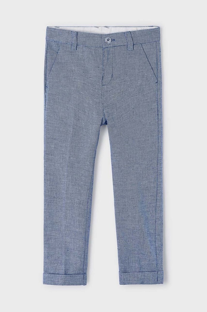 Mayoral pantaloni cu amestec de in pentru copii panza albastru 3542.5B.Mini.PPYH