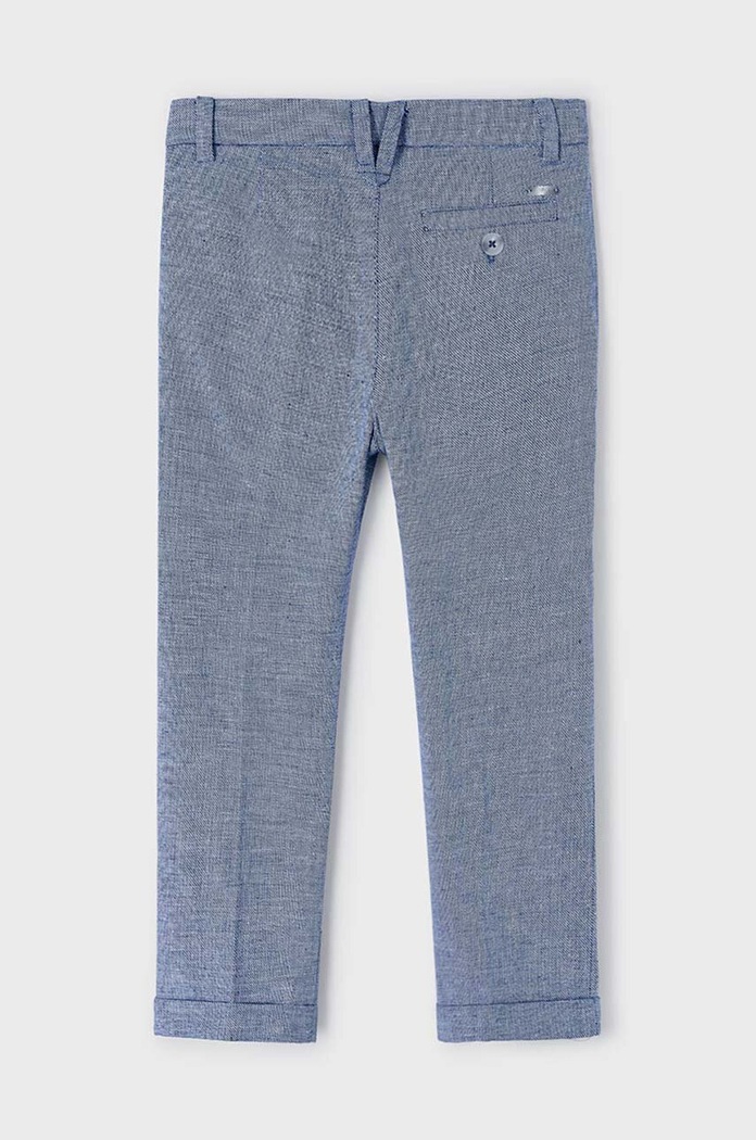 Mayoral pantaloni cu amestec de in pentru copii 3542.5B.Mini.PPYH albastru SS24