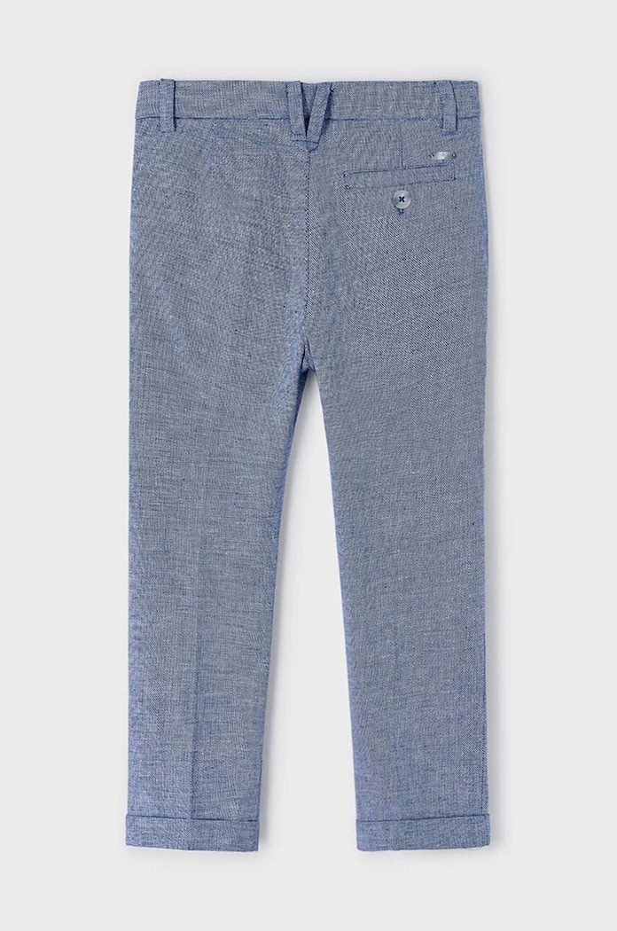 Mayoral pantaloni cu amestec de in pentru copii 3542.5B.Mini.PPYH albastru SS24