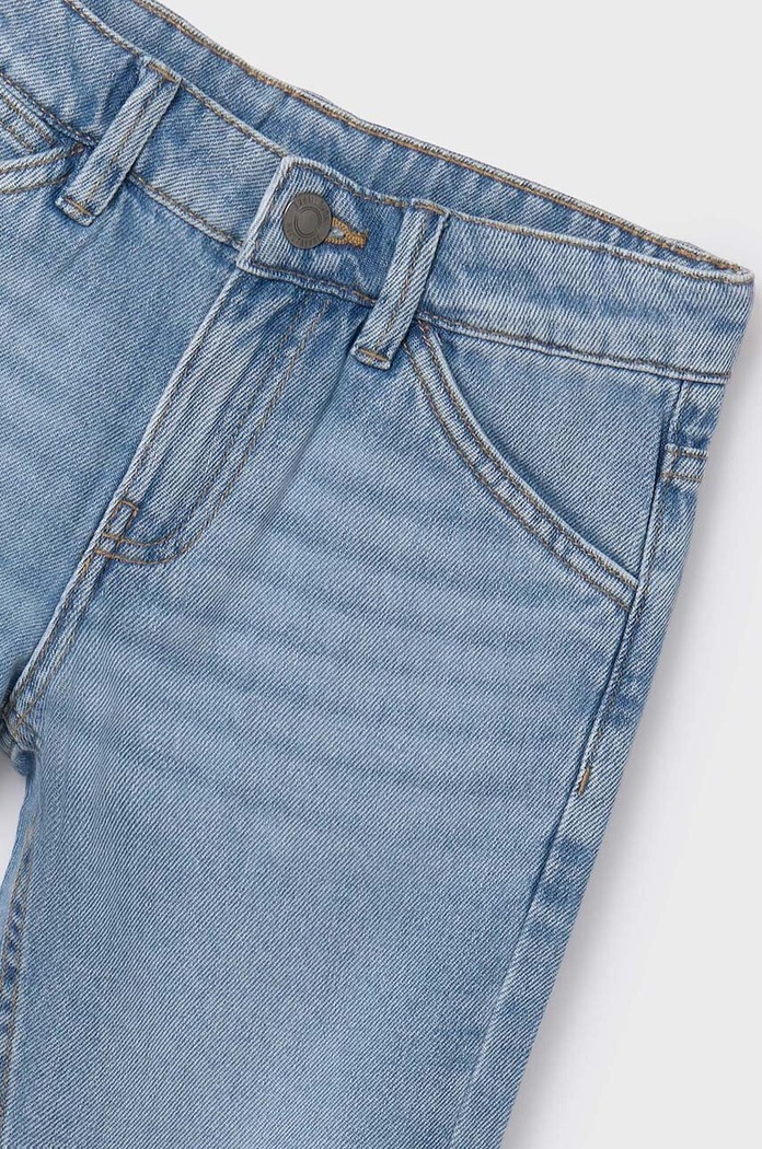 Băieți Mayoral Jeans copii straight cropped 6519.7F.Junior.PPYH albastru