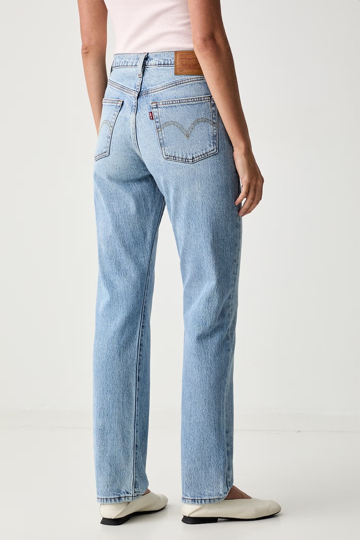 Oblačila Levi's straight kavbojke ženske 501® JEANS FOR WOMEN 12501 modra
