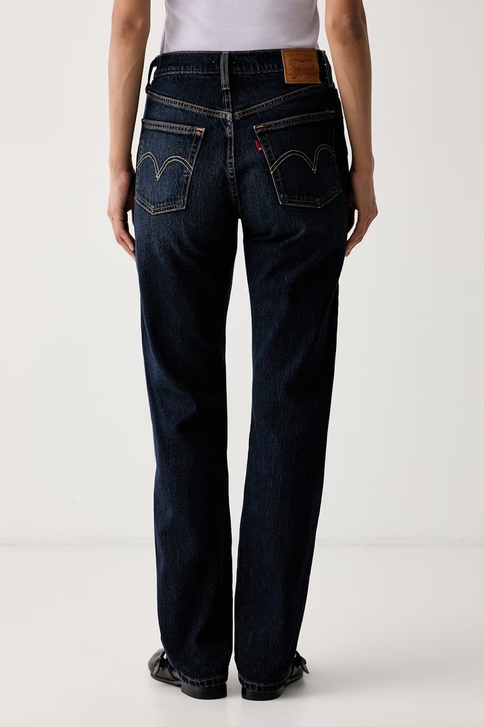 Îmbrăcăminte Levi's blugi straight pentru femei 501® JEANS FOR WOMEN 12501 bleumarin