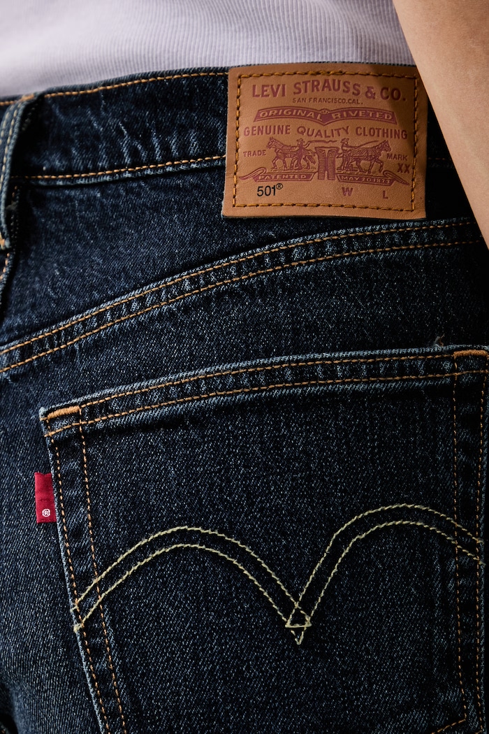 Levi's blugi straight pentru femei 501® JEANS FOR WOMEN bleumarin 12501
