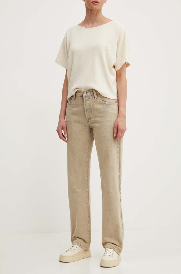Levi's blugi regular pentru femei 501® 90S Planet friendly bej A1959