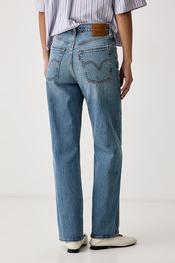 Дрехи Levi's Дънки straight дамски RIBCAGE STRAIGHT ANKLE 72693 син