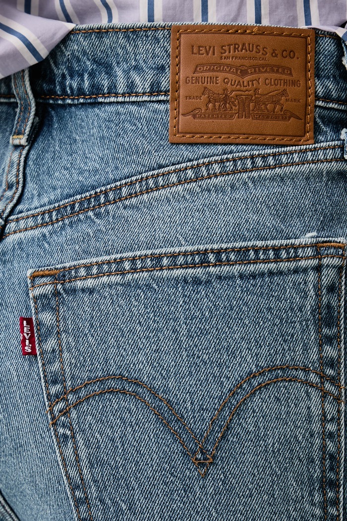 Дънки straight дамски RIBCAGE STRAIGHT ANKLE Levi's 72693 син