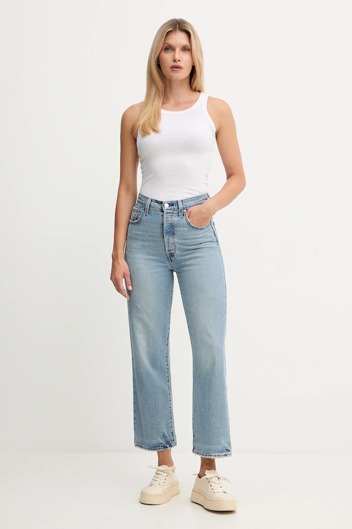 Levi's jeansy RIBCAGE STRAIGHT ANKLE 72693 niebieski AA00