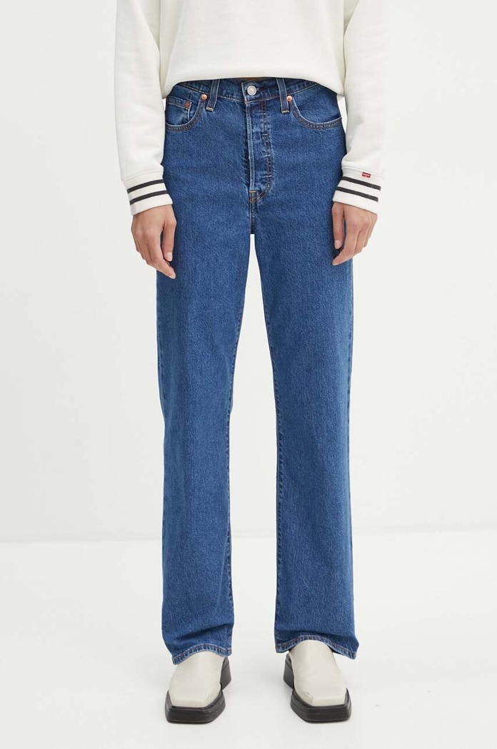 Rifle Levi's RIBCAGE STRAIGHT ANKLE RIBCAGE STRAIGHT ANKLE Planet friendly modrá 72693