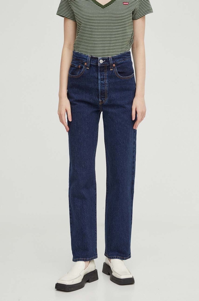 Levi's jeansy RIBCAGE STRAIGHT ANKLE Planet friendly granatowy 72693