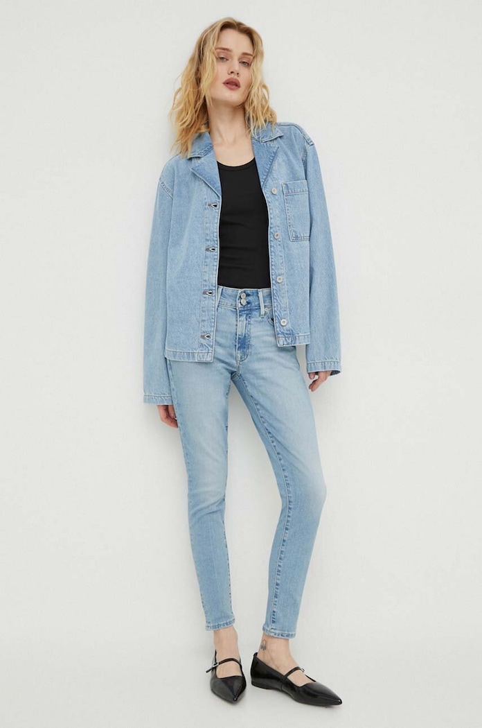 Levi's jeansi 711 DOUBLE BUTTON A6215 albastru AW24