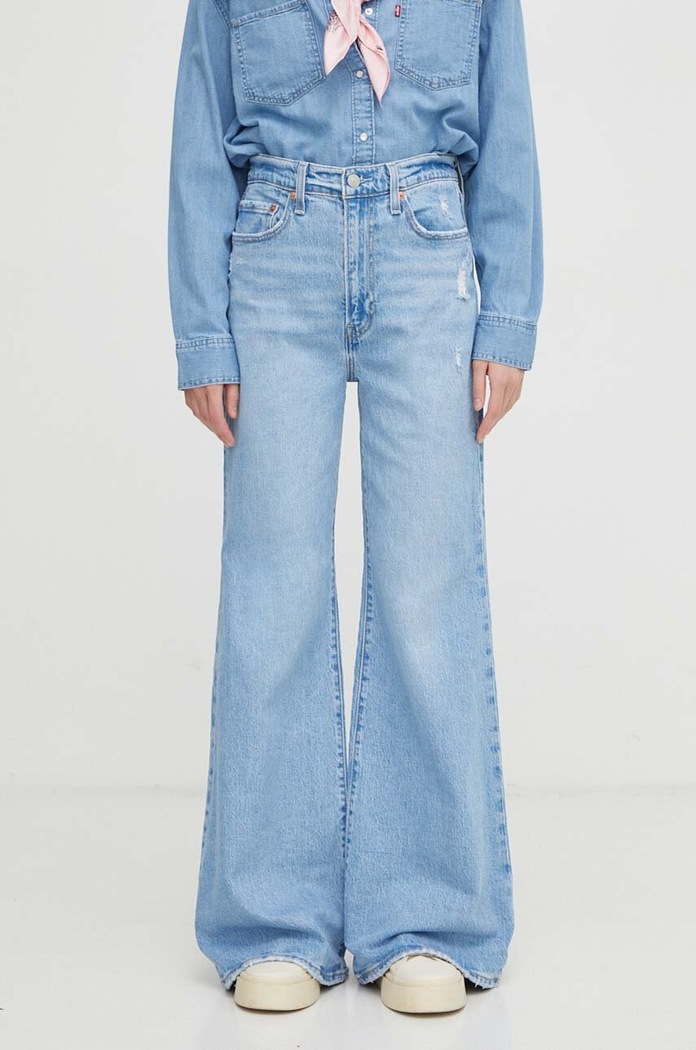 Rifle Levi's RIBCAGE BELLS RIBCAGE BELLS Planet friendly modrá A7503
