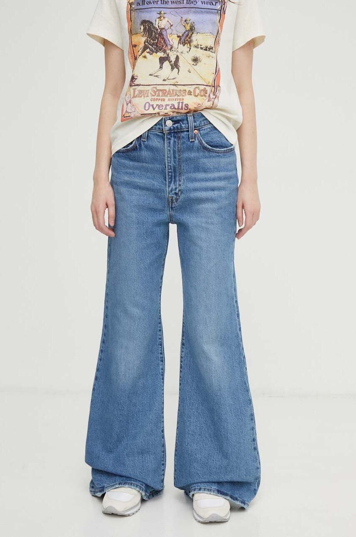 Levi's jeansy RIBCAGE BELLS Planet friendly niebieski A7503