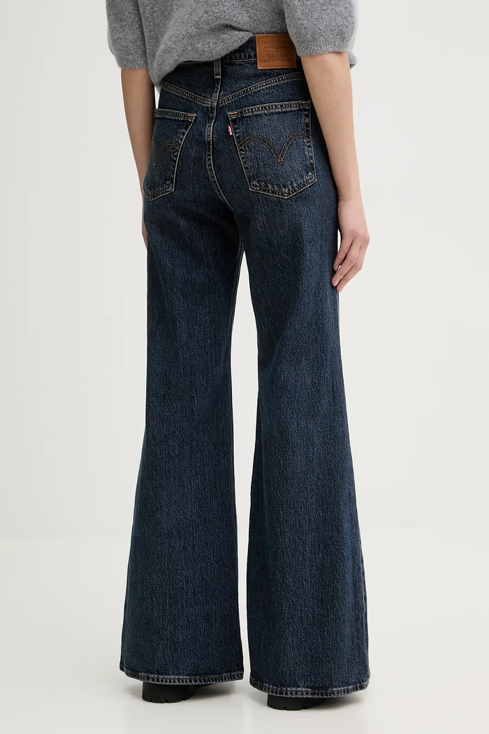Ruházat Levi's farmer RIBCAGE BELLS A7503 sötétkék