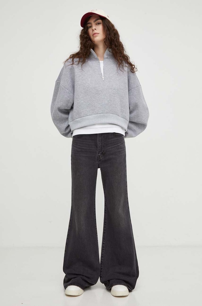 Τζιν παντελόνι Levi's RIBCAGE BELLS Planet friendly μαύρο A7503