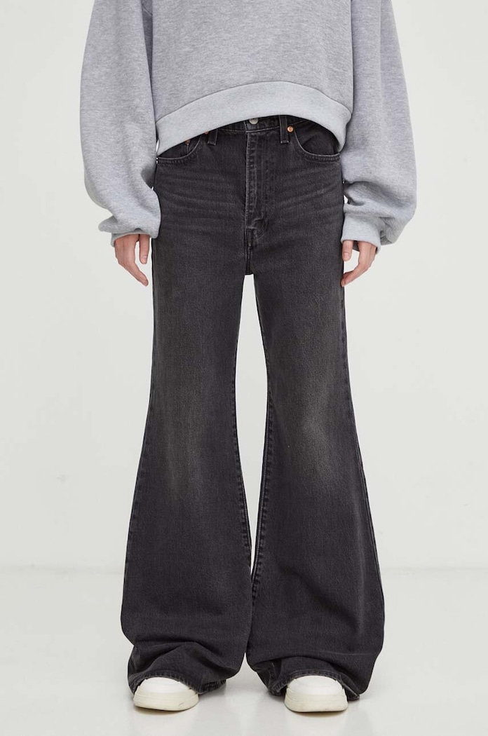 Τζιν παντελόνι Levi's RIBCAGE BELLS A7503 μαύρο AA00