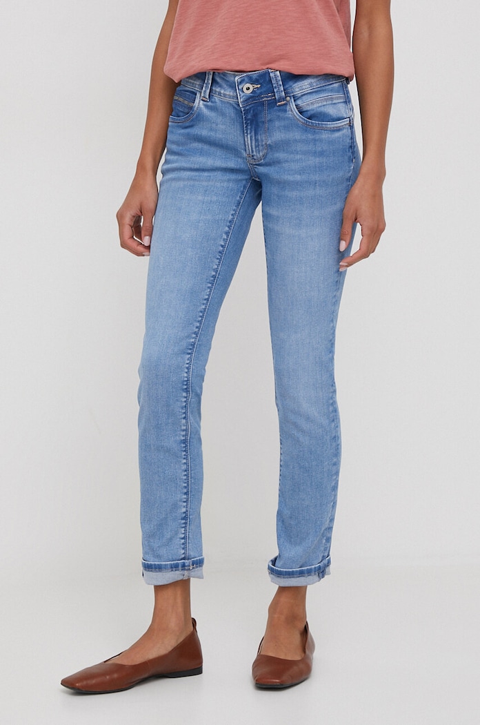 Pepe Jeans jeansy SLIM JEANS LW Planet friendly niebieski PL204585XW3