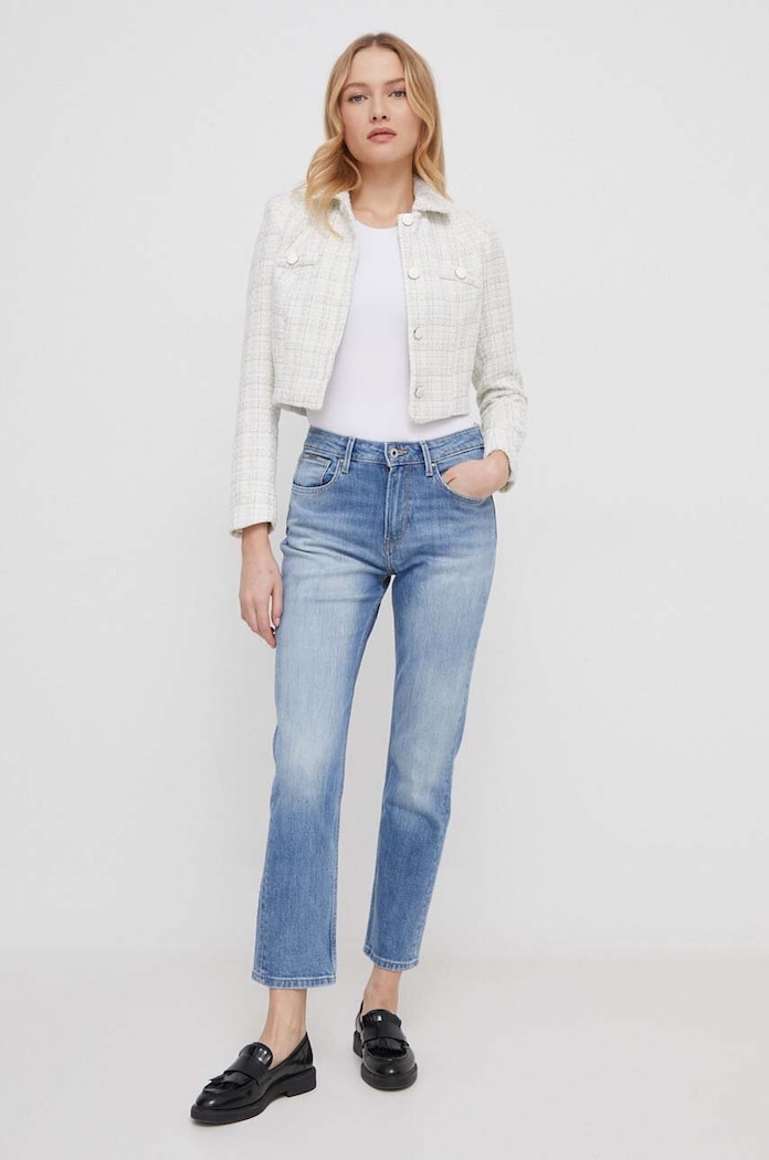 Džíny Pepe Jeans STRAIGHT JEANS HW Planet friendly modrá PL204592MI7