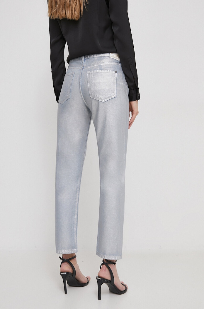 Odzież Pepe Jeans jeansy STRAIGHT JEANS HW SHINE PL204600 niebieski