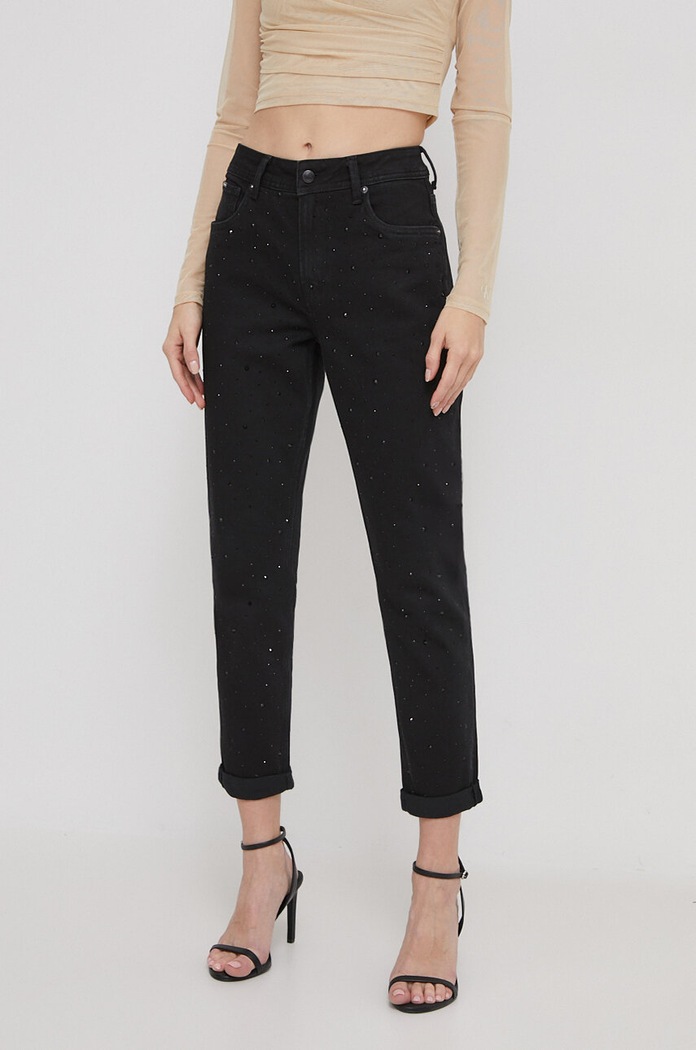 Oblečení Džíny Pepe Jeans TAPERED JEANS HW SPARKLE PL204603 černá