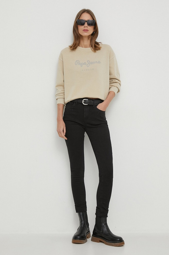 Traperice Pepe Jeans SKINNY HW SPARKLE PL204606 crna SS24